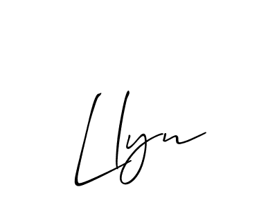 Make a beautiful signature design for name Llyn. With this signature (Allison_Script) style, you can create a handwritten signature for free. Llyn signature style 2 images and pictures png