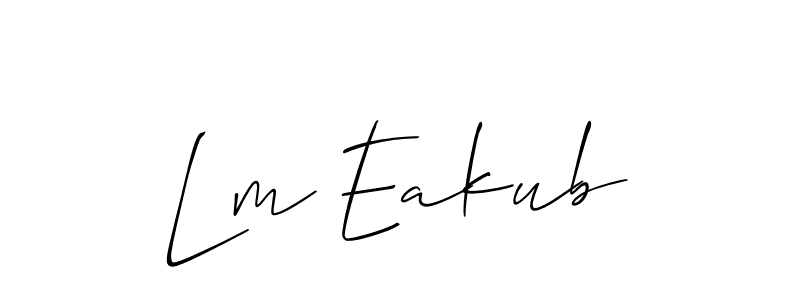 Also we have Lm Eakub name is the best signature style. Create professional handwritten signature collection using Allison_Script autograph style. Lm Eakub signature style 2 images and pictures png