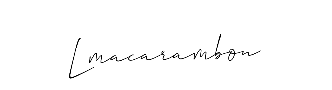 It looks lik you need a new signature style for name Lmacarambon. Design unique handwritten (Allison_Script) signature with our free signature maker in just a few clicks. Lmacarambon signature style 2 images and pictures png