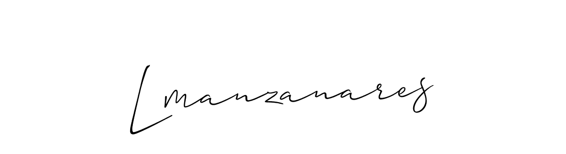 Create a beautiful signature design for name Lmanzanares. With this signature (Allison_Script) fonts, you can make a handwritten signature for free. Lmanzanares signature style 2 images and pictures png