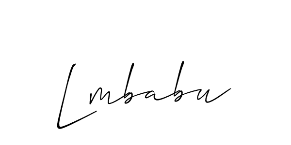 Allison_Script is a professional signature style that is perfect for those who want to add a touch of class to their signature. It is also a great choice for those who want to make their signature more unique. Get Lmbabu name to fancy signature for free. Lmbabu signature style 2 images and pictures png