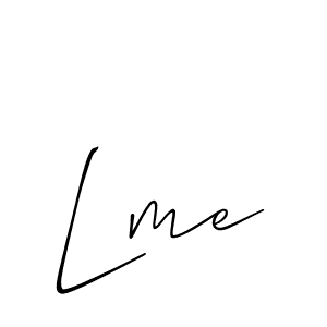 Design your own signature with our free online signature maker. With this signature software, you can create a handwritten (Allison_Script) signature for name Lme. Lme signature style 2 images and pictures png