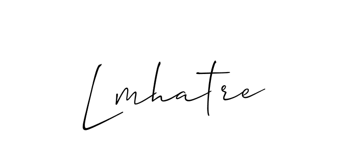It looks lik you need a new signature style for name Lmhatre. Design unique handwritten (Allison_Script) signature with our free signature maker in just a few clicks. Lmhatre signature style 2 images and pictures png