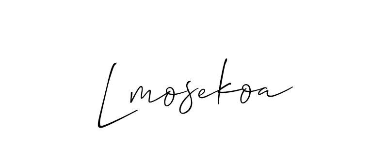 Also You can easily find your signature by using the search form. We will create Lmosekoa name handwritten signature images for you free of cost using Allison_Script sign style. Lmosekoa signature style 2 images and pictures png