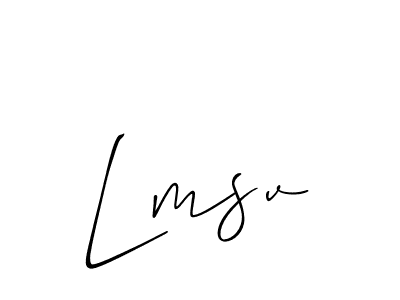 The best way (Allison_Script) to make a short signature is to pick only two or three words in your name. The name Lmsv include a total of six letters. For converting this name. Lmsv signature style 2 images and pictures png