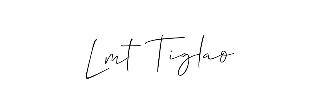 How to make Lmt  Tiglao name signature. Use Allison_Script style for creating short signs online. This is the latest handwritten sign. Lmt  Tiglao signature style 2 images and pictures png