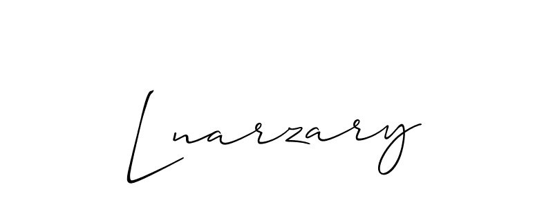 Design your own signature with our free online signature maker. With this signature software, you can create a handwritten (Allison_Script) signature for name Lnarzary. Lnarzary signature style 2 images and pictures png