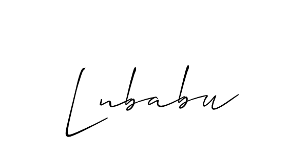 Lnbabu stylish signature style. Best Handwritten Sign (Allison_Script) for my name. Handwritten Signature Collection Ideas for my name Lnbabu. Lnbabu signature style 2 images and pictures png