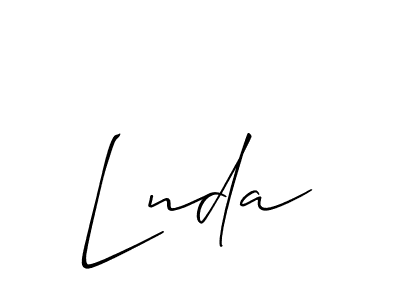 How to make Lnda name signature. Use Allison_Script style for creating short signs online. This is the latest handwritten sign. Lnda signature style 2 images and pictures png