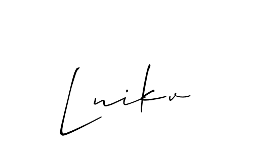 Similarly Allison_Script is the best handwritten signature design. Signature creator online .You can use it as an online autograph creator for name Lnikv. Lnikv signature style 2 images and pictures png