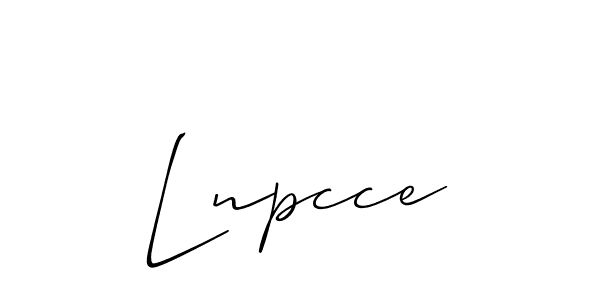 How to make Lnpcce name signature. Use Allison_Script style for creating short signs online. This is the latest handwritten sign. Lnpcce signature style 2 images and pictures png