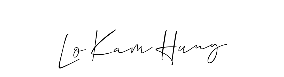 You should practise on your own different ways (Allison_Script) to write your name (Lo Kam Hung) in signature. don't let someone else do it for you. Lo Kam Hung signature style 2 images and pictures png