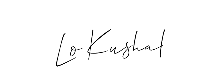 How to make Lo Kushal name signature. Use Allison_Script style for creating short signs online. This is the latest handwritten sign. Lo Kushal signature style 2 images and pictures png