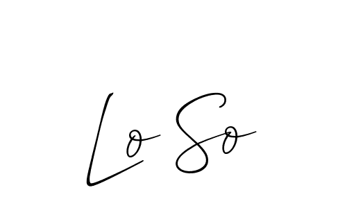 if you are searching for the best signature style for your name Lo So. so please give up your signature search. here we have designed multiple signature styles  using Allison_Script. Lo So signature style 2 images and pictures png