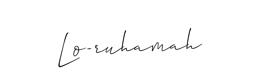 How to Draw Lo-ruhamah signature style? Allison_Script is a latest design signature styles for name Lo-ruhamah. Lo-ruhamah signature style 2 images and pictures png