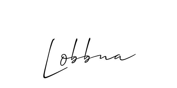 Use a signature maker to create a handwritten signature online. With this signature software, you can design (Allison_Script) your own signature for name Lobbna. Lobbna signature style 2 images and pictures png