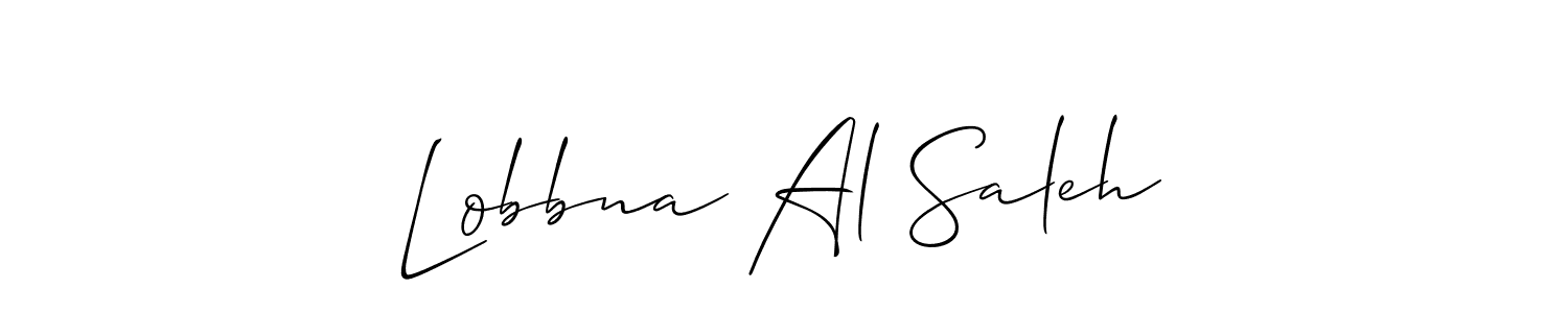 Make a short Lobbna Al Saleh signature style. Manage your documents anywhere anytime using Allison_Script. Create and add eSignatures, submit forms, share and send files easily. Lobbna Al Saleh signature style 2 images and pictures png