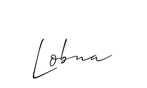 Lobna stylish signature style. Best Handwritten Sign (Allison_Script) for my name. Handwritten Signature Collection Ideas for my name Lobna. Lobna signature style 2 images and pictures png