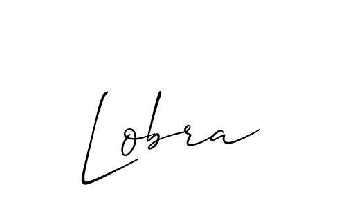 Create a beautiful signature design for name Lobra. With this signature (Allison_Script) fonts, you can make a handwritten signature for free. Lobra signature style 2 images and pictures png