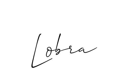 Create a beautiful signature design for name Lobra. With this signature (Allison_Script) fonts, you can make a handwritten signature for free. Lobra signature style 2 images and pictures png