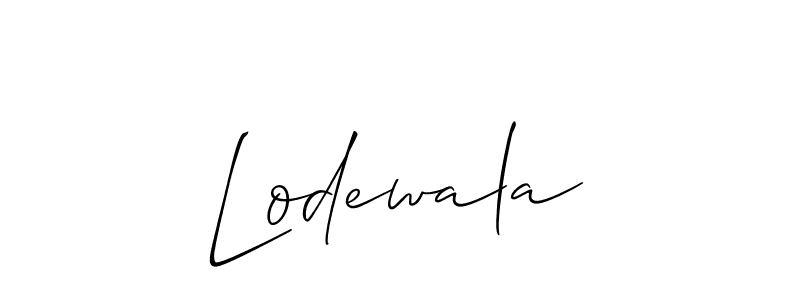 Create a beautiful signature design for name Lodewala. With this signature (Allison_Script) fonts, you can make a handwritten signature for free. Lodewala signature style 2 images and pictures png