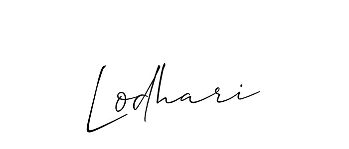 if you are searching for the best signature style for your name Lodhari. so please give up your signature search. here we have designed multiple signature styles  using Allison_Script. Lodhari signature style 2 images and pictures png