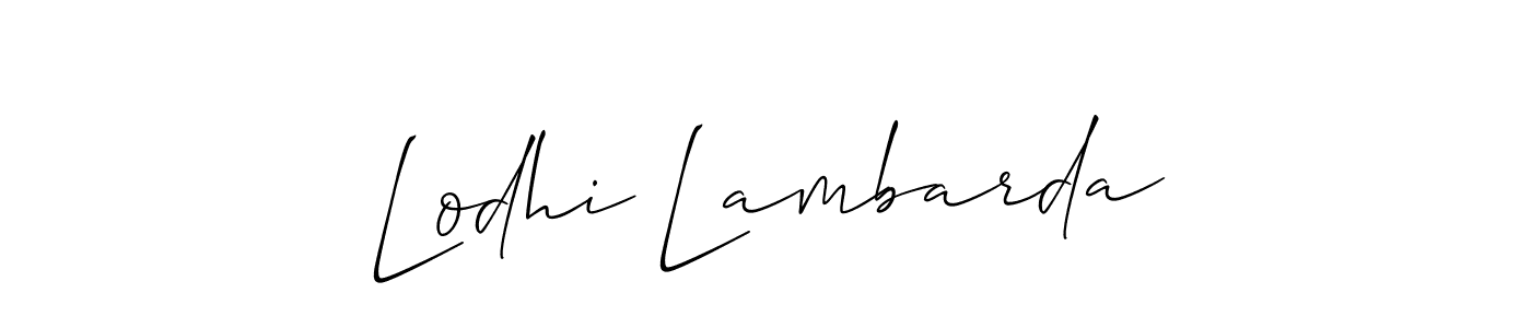 Also You can easily find your signature by using the search form. We will create Lodhi Lambarda name handwritten signature images for you free of cost using Allison_Script sign style. Lodhi Lambarda signature style 2 images and pictures png