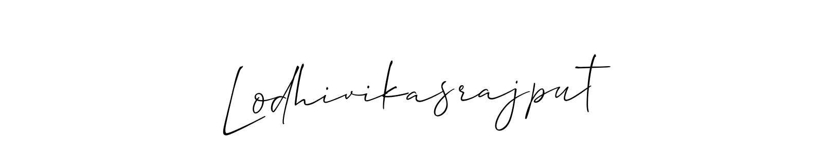 The best way (Allison_Script) to make a short signature is to pick only two or three words in your name. The name Lodhivikasrajput include a total of six letters. For converting this name. Lodhivikasrajput signature style 2 images and pictures png
