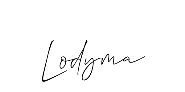 Lodyma stylish signature style. Best Handwritten Sign (Allison_Script) for my name. Handwritten Signature Collection Ideas for my name Lodyma. Lodyma signature style 2 images and pictures png