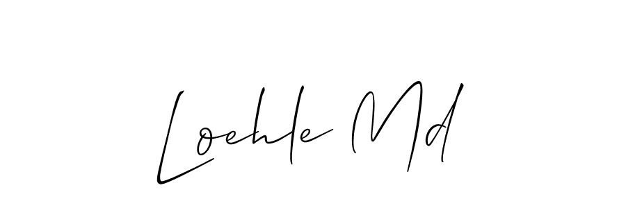 Design your own signature with our free online signature maker. With this signature software, you can create a handwritten (Allison_Script) signature for name Loehle Md. Loehle Md signature style 2 images and pictures png