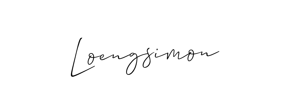 Loengsimon stylish signature style. Best Handwritten Sign (Allison_Script) for my name. Handwritten Signature Collection Ideas for my name Loengsimon. Loengsimon signature style 2 images and pictures png
