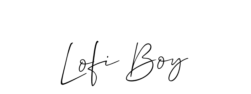 Use a signature maker to create a handwritten signature online. With this signature software, you can design (Allison_Script) your own signature for name Lofi Boy. Lofi Boy signature style 2 images and pictures png