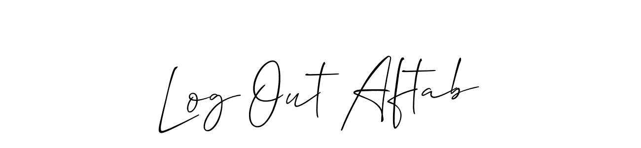 if you are searching for the best signature style for your name Log Out Aftab. so please give up your signature search. here we have designed multiple signature styles  using Allison_Script. Log Out Aftab signature style 2 images and pictures png