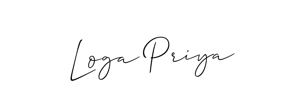 How to make Loga Priya name signature. Use Allison_Script style for creating short signs online. This is the latest handwritten sign. Loga Priya signature style 2 images and pictures png