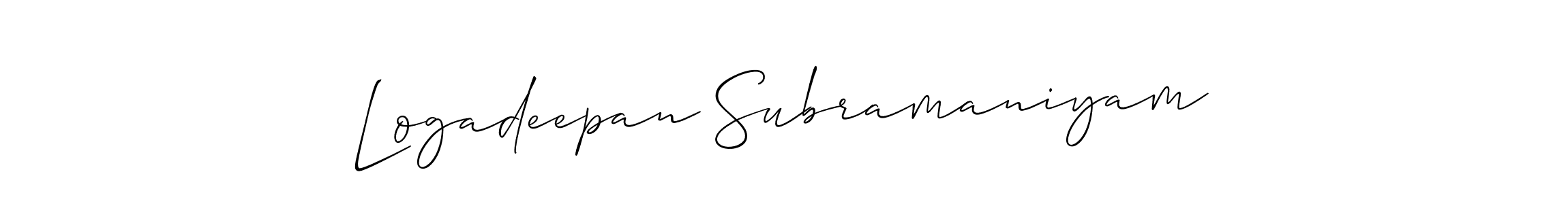 Allison_Script is a professional signature style that is perfect for those who want to add a touch of class to their signature. It is also a great choice for those who want to make their signature more unique. Get Logadeepan Subramaniyam name to fancy signature for free. Logadeepan Subramaniyam signature style 2 images and pictures png