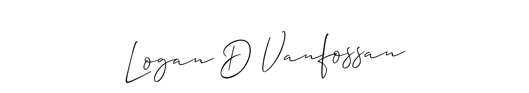 Make a beautiful signature design for name Logan D Vanfossan. With this signature (Allison_Script) style, you can create a handwritten signature for free. Logan D Vanfossan signature style 2 images and pictures png