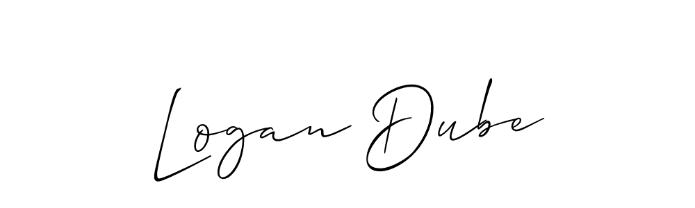 Make a beautiful signature design for name Logan Dube. With this signature (Allison_Script) style, you can create a handwritten signature for free. Logan Dube signature style 2 images and pictures png