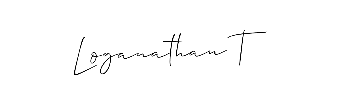 It looks lik you need a new signature style for name Loganathan T. Design unique handwritten (Allison_Script) signature with our free signature maker in just a few clicks. Loganathan T signature style 2 images and pictures png