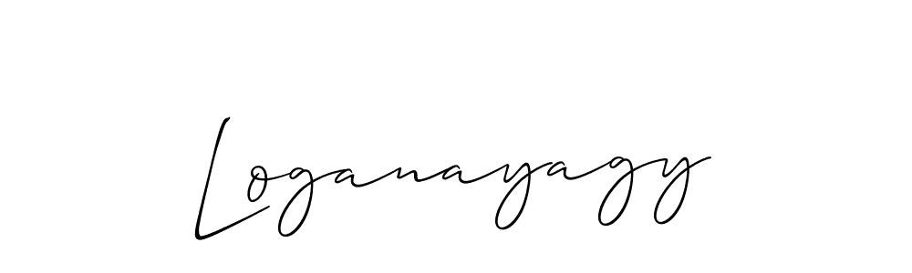 How to make Loganayagy name signature. Use Allison_Script style for creating short signs online. This is the latest handwritten sign. Loganayagy signature style 2 images and pictures png