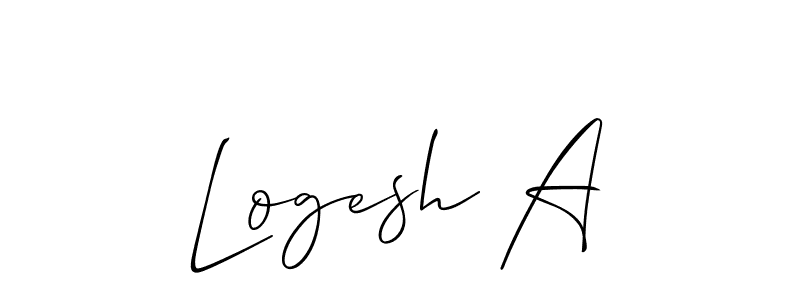 Create a beautiful signature design for name Logesh A. With this signature (Allison_Script) fonts, you can make a handwritten signature for free. Logesh A signature style 2 images and pictures png