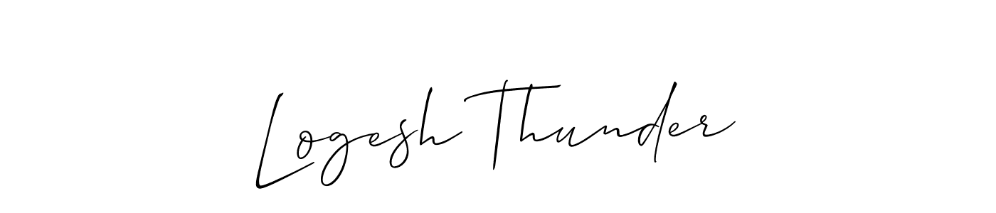 Create a beautiful signature design for name Logesh Thunder. With this signature (Allison_Script) fonts, you can make a handwritten signature for free. Logesh Thunder signature style 2 images and pictures png