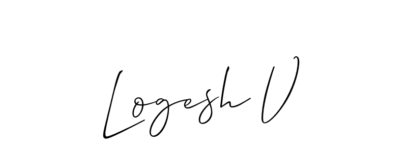 Logesh V stylish signature style. Best Handwritten Sign (Allison_Script) for my name. Handwritten Signature Collection Ideas for my name Logesh V. Logesh V signature style 2 images and pictures png