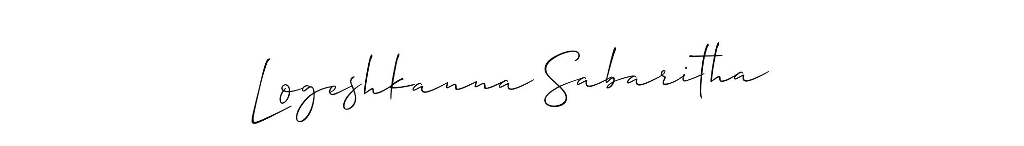 Use a signature maker to create a handwritten signature online. With this signature software, you can design (Allison_Script) your own signature for name Logeshkanna Sabaritha. Logeshkanna Sabaritha signature style 2 images and pictures png