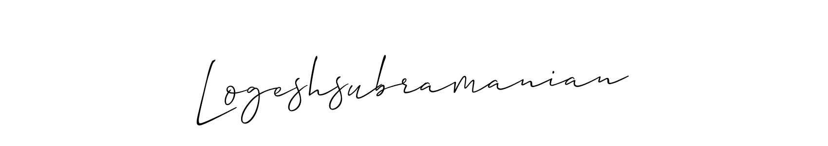 How to make Logeshsubramanian name signature. Use Allison_Script style for creating short signs online. This is the latest handwritten sign. Logeshsubramanian signature style 2 images and pictures png