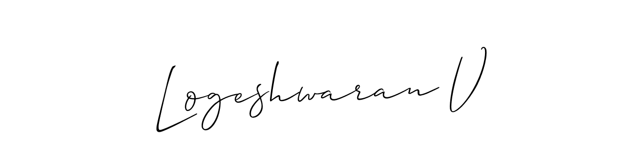 The best way (Allison_Script) to make a short signature is to pick only two or three words in your name. The name Logeshwaran V include a total of six letters. For converting this name. Logeshwaran V signature style 2 images and pictures png