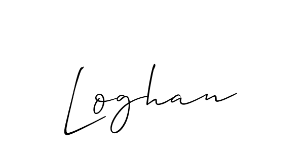 Make a beautiful signature design for name Loghan. With this signature (Allison_Script) style, you can create a handwritten signature for free. Loghan signature style 2 images and pictures png
