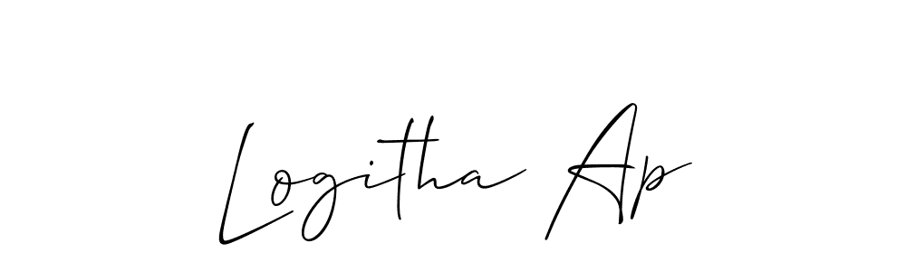 How to make Logitha Ap name signature. Use Allison_Script style for creating short signs online. This is the latest handwritten sign. Logitha Ap signature style 2 images and pictures png