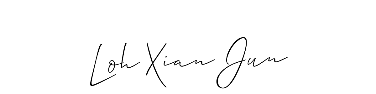 Loh Xian Jun stylish signature style. Best Handwritten Sign (Allison_Script) for my name. Handwritten Signature Collection Ideas for my name Loh Xian Jun. Loh Xian Jun signature style 2 images and pictures png