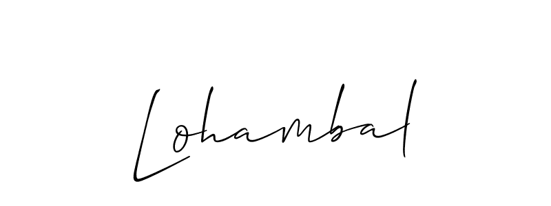 How to make Lohambal name signature. Use Allison_Script style for creating short signs online. This is the latest handwritten sign. Lohambal signature style 2 images and pictures png