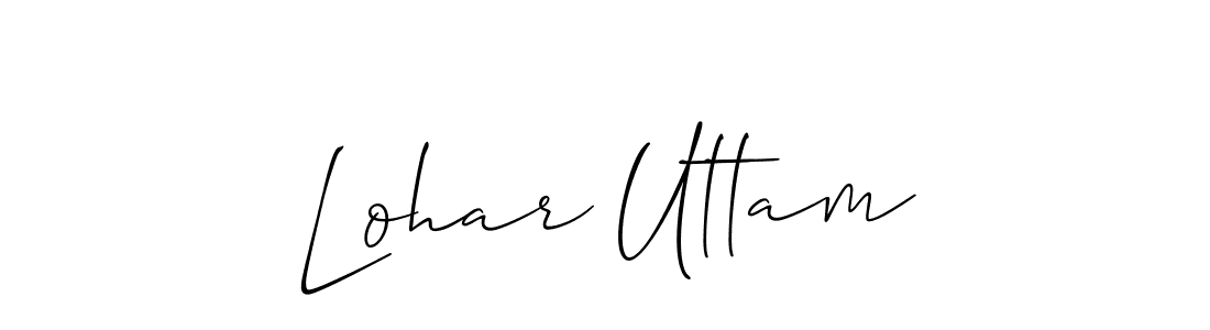 Create a beautiful signature design for name Lohar Uttam. With this signature (Allison_Script) fonts, you can make a handwritten signature for free. Lohar Uttam signature style 2 images and pictures png